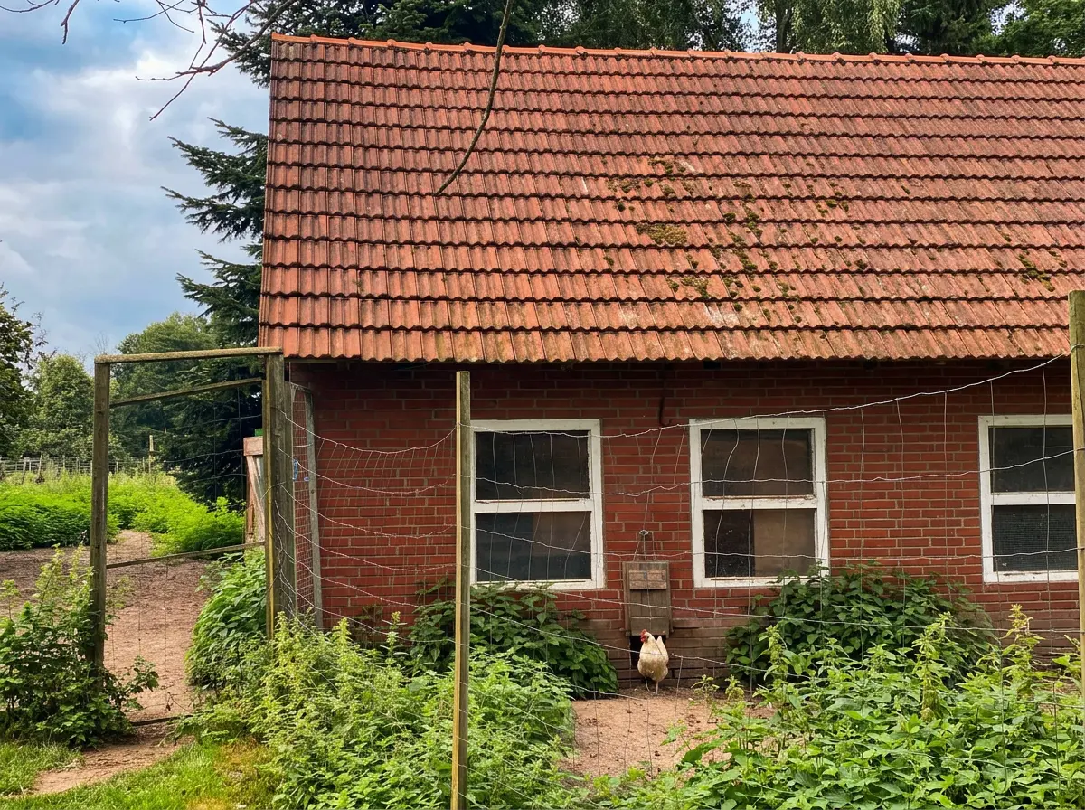 Hühnerhaus auf Hof Wefers mit Auslaufgehege